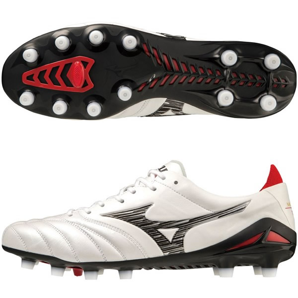 美品 Mizuno Morelia Neo3JAPAN サッカースパイク 24 MIZUNO ミズノ モレリア NEO 3 SR4 JAPAN(ホワイト×ゴールド