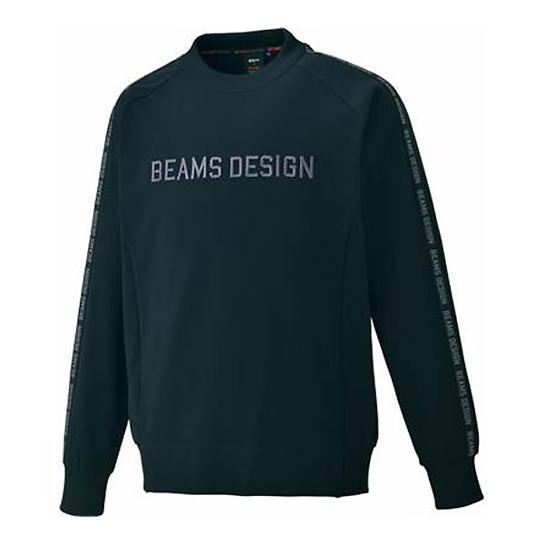 ZETT（ゼット）　BOS75202 1900　野球 ソフトボール ZETT BEAMS DESIGN ビームス デザイン クルーネック スウェット ブラック 24FW