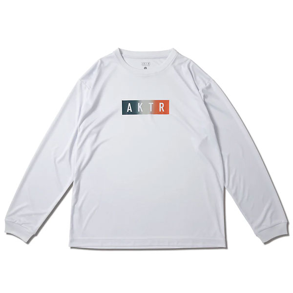 <ネコポス発送 送料無料> AKTR(アクター) 225020005 WH バスケットボール Tシャツ FADE BOX LOGO L/S SPORTS TEE 25FW