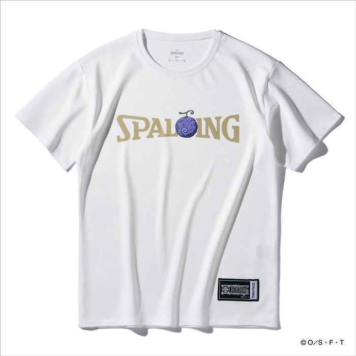＜限定クーポン発行中 4/10 01:59まで お買い物マラソン＞ ＜ネコポス発送 送料無料＞ SPALDING（スポルディング）　SJT25160P　2000　バスケットボール　ジュニア ONE PIECE ゴムゴムの実 ロゴ Tシャツ　25FW