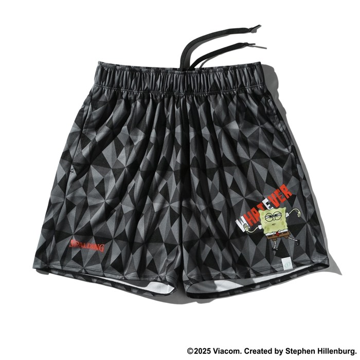 ＜限定クーポン発行中 4/10 01:59まで お買い物マラソン＞ ＜ネコポス発送 送料無料＞ SPALDING（スポルディング）　SMP25148S　1000　バスケットボール　スポンジ・ボブ フレーズ プラクティスパンツ　25FW