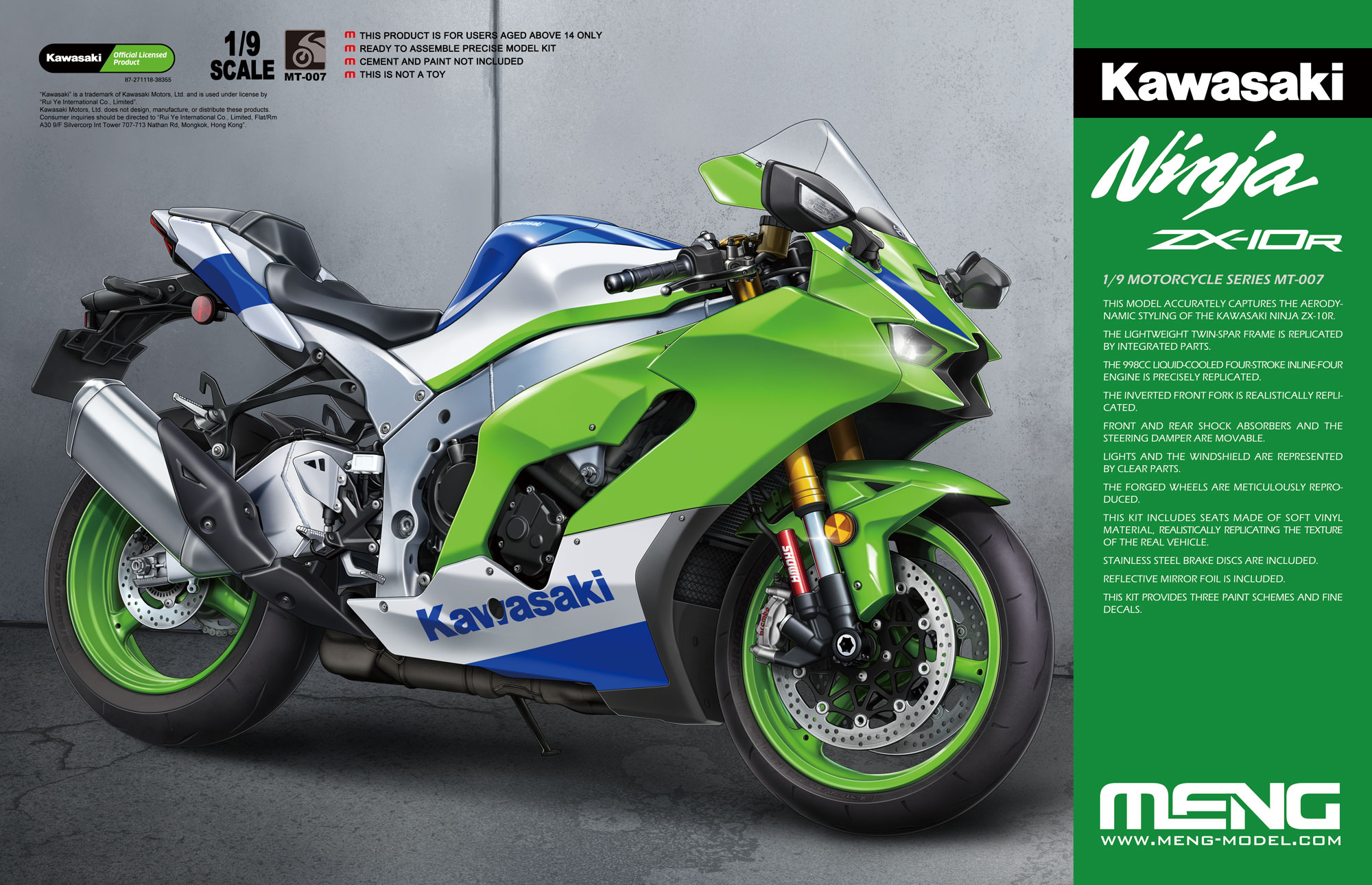 楽天市場】送料無料◇モンモデル 1/9 カワサキ Ninja ZX-10R