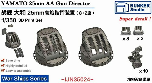 バンカースタジオ 1/350 日本海軍 射撃指揮装置セット 2種類・10個入 (戦艦大和用)  プラモデル用パーツ