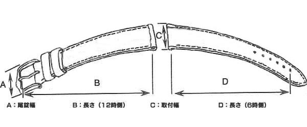 腕時計 替えベルト カーフ2ステッチ カーフ 22mm PLC2S352DBRSV 腕時計 替えベルト カーフ2ステッチ カーフ 22mm PLC2S352DBRSV
