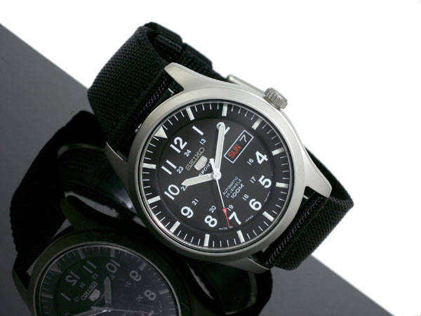 ... セイコー SEIKO 5 SPORTS スポーツ 逆輸入 日本製 自動巻き メンズ 腕時計 SNZG15J1 ブラック ナイロン ...