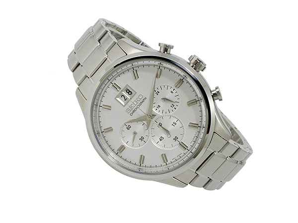 seiko chronograph silver
