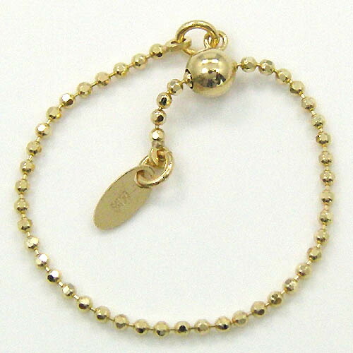 最短翌日 クーポンで大割引 チェーンリング　カットボールチェーン　(11号までサイズ調節可能)　18金(K18)ピンクゴールド　ゆうパケット発送は送料無料です　即納(4日前後発送)