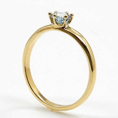 18金　K18　 サンタマリアアフリカーナアクアマリン 4mm リング｜アーアゼロワン　JEWELRY