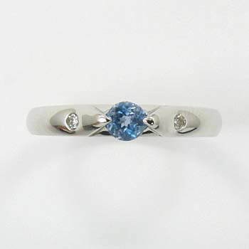 Pt900サンタマリアアフリカーナアクアマリン天然ダイヤリング TypeAAA|アーアゼロワン JEWELRY