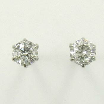 プラチナ900(Pt900) ダイヤモンド0.1ctx2ピアス(SI2～SI1クラリティ Jカラー)(通常芯・シリコンキャッチ付）送料無料｜アーアゼロワン　JEWELRY
