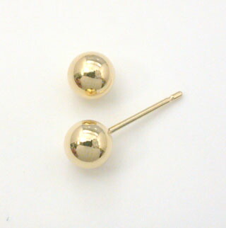 最短翌日 クーポンで大割引 丸玉 5mm ピアス(太さ0.9mmｘ長さ10mm芯・シリコンキャッチ付）18金ゴールド/18金ピンクゴールドの2種類ございます。