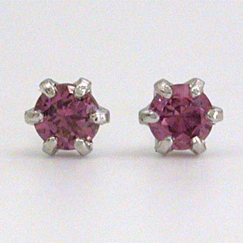 18金WG ピンクトルマリンピアス(シリコンキャッチ付)|アーアゼロワン JEWELRY