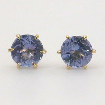 K18タンザナイト六本爪ピアス(シリコンキャッチ付)｜アーアゼロワン　JEWELRY