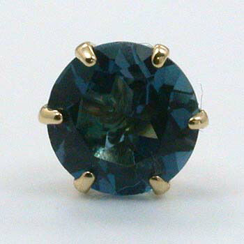 K18インディゴブルートパーズ六本爪ピアス(シリコンキャッチ付)半ペア|アーアゼロワン JEWELRY