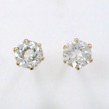 K18ホワイトトパーズピアス(太さ0.9mmx長さ10mm芯・シリコンキャッチ付)|アーアゼロワン JEWELRY
