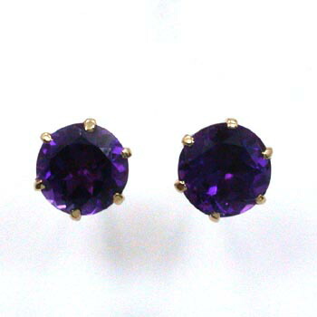 K18アメジストピアス(太さ0.9mmｘ長さ10mm芯・シリコンキャッチ付)｜アーアゼロワン　JEWELRY 30,030円