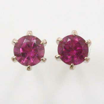 K18PGルベライト六本爪ピアス(太さ0.9mmx長さ10mm芯・シリコンキャッチ付)|アーアゼロワン JEWELRY