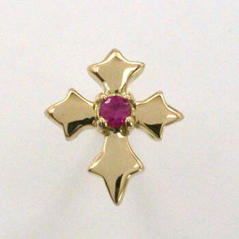 K18天然ルビークロスピアス 半ペア(シリコンキャッチ付)|アーアゼロワン JEWELRY