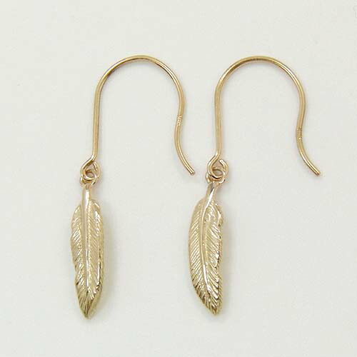 最短翌日 クーポンで大割引 18金ピンクゴールド 羽根モチーフ フックピアス|アーアゼロワン JEWELRY