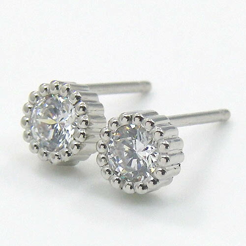 PT900 キュービック4mmピアス（太さ0.9mmｘ長さ10mm芯・シリコンキャッチ付）