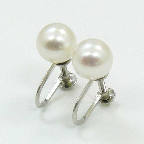 プラチナ（PT900）　プレミアム淡水パール7.5mm イヤリング｜アーアゼロワン　JEWELRY