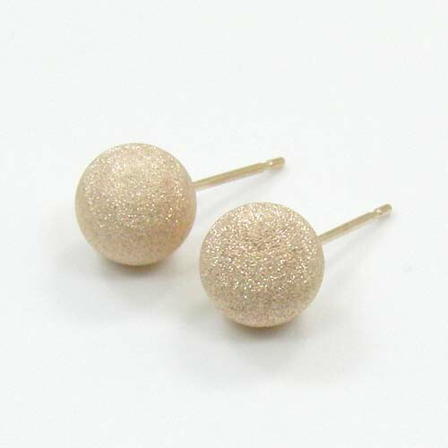 18金ピンクゴールド or 18金ゴールド2種類からお選びいただけます。フラッシュボール 約7mm ピアス(通常芯・シリコンキャッチ付）送料無料 即納品(4日前後発送可能)【R PG】｜アーアゼロワン　JEWELRY