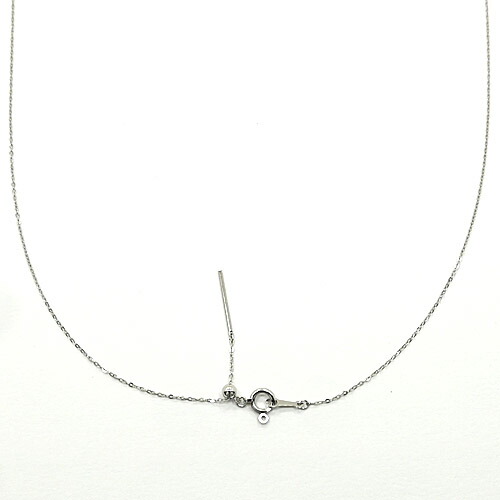 最短翌日　プラチナ　スライドピン　ネックレス　45センチ　プラチナ850　リップクロスチェーン　幅0.8mm　全長45cm　小さいバチカンに通せる　ピンスライドチェーン　送料無料｜アーアゼロワン　JEWELRY