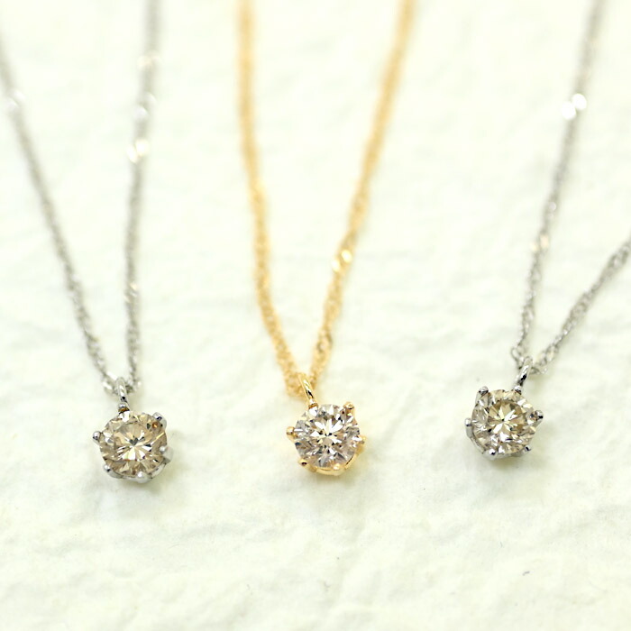 ete - 願い星 1粒ダイヤモンド ゴールドネックレス 40CM mariha