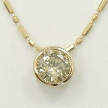 K18PG天然ライトブラウンダイヤモンド 0.33ct ネックレス(長さ調節可能チェーン)|アーアゼロワン JEWELRY