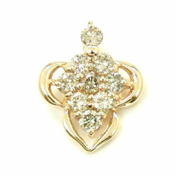 ダイヤモンドヘッド　10金ゴールド ライトブラウンダイヤ0.3ｃｔ ペンダントヘッド 送料無料