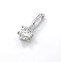0.1ｃｔ18金ホワイトゴールド ダイヤモンド 六本爪　ペンダントヘッド　一粒　typeAA 送料無料