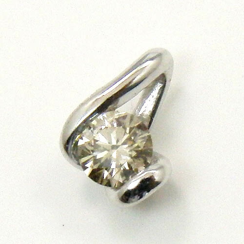 最短翌日 クーポンで大割引 18金ホワイトゴールドライトブラウンダイヤ 0.3ct(SIクラス)ペンダントヘッド送料無料