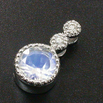 PT900ロイヤルブルームーンストーン/天然ダイヤペンダントヘッド｜アーアゼロワン　JEWELRY