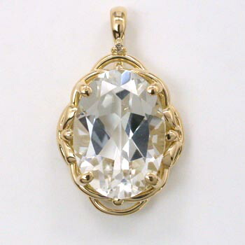 K18ホワイトトパーズ・天然ダイヤペンダントヘッド|アーアゼロワン JEWELRY