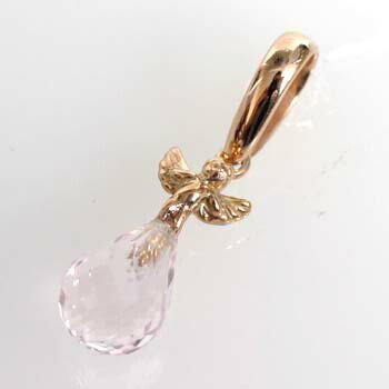 K18PGモルガナイト(ブリオレットCut)エンジェルモチーフペンダントヘッド|アーアゼロワン JEWELRY