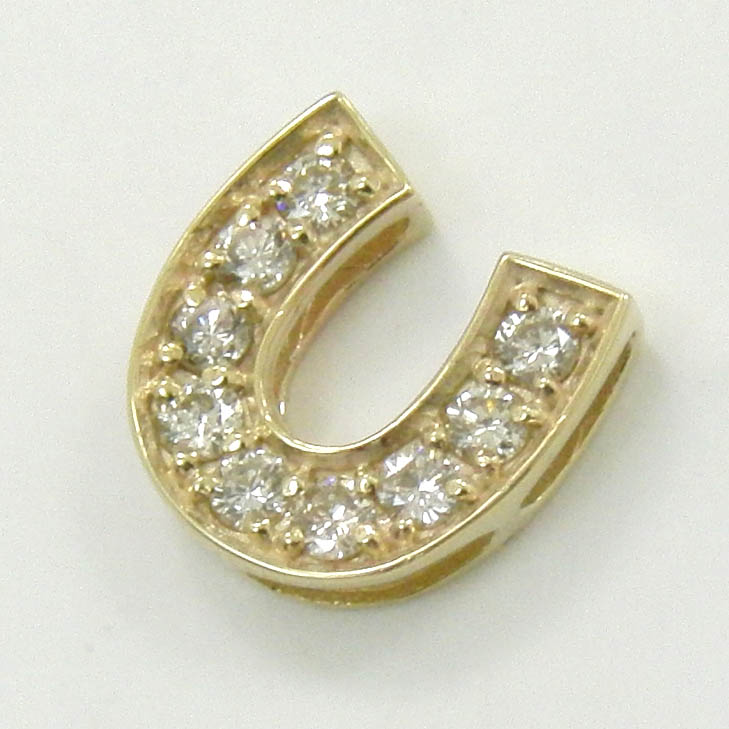 最短翌日 クーポンで大割引 10金(K10)　ダイヤモンド　0.22ct 馬蹄　ペンダント　ヘッドtypeAA送料無料 37,538円