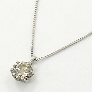 K18WG天然ライトブラウンダイヤ0.3ｃｔ SIクラス ネックレス