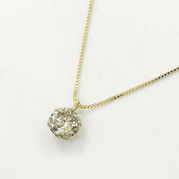 18金ゴールド ライトブラウンダイヤ0.3ct(SIクラス) ペンダント ネックレス 送料無料