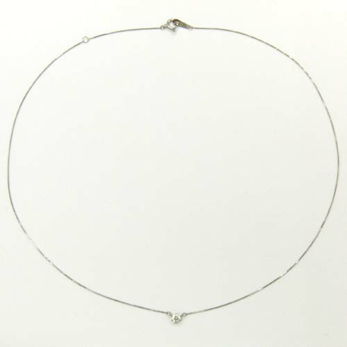 PT900 天然ダイヤTypeAA 0.15ct 六本爪プチネックレス(ベネチェーン）