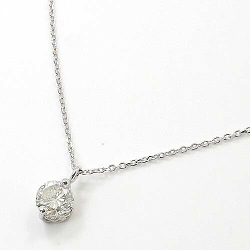 18金ホワイトゴールド ダイヤモンド(I1・Hカラー) 0.45カラット ペンダント ネックレス送料無料|アーアゼロワン JEWELRY