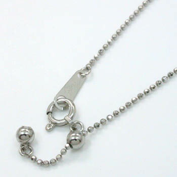 プラチナ　カットボールチェーン　1ミリ　Pt850(幅1.0mm 長さ45cm/長さ調整可能）｜アーアゼロワン　JEWELRY