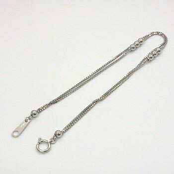 18金ホワイトゴールド（K18WG） べネチェーンブレスレット（可動式アンクレット）｜アーアゼロワン　JEWELRY