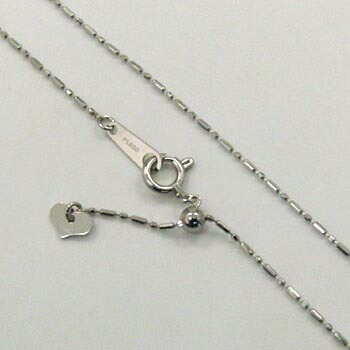 ネックレス　長さ45センチ １ミリ幅 プラチナ(Pt850) スモール＆ロングカットボールチェーン 長さ調節可能(幅1mm・長さ45cm）