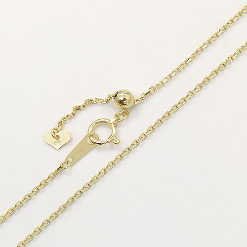80センチ　18金ゴールド 小豆ロングチェーン ネックレス（幅1.38mm・長さ80cm）