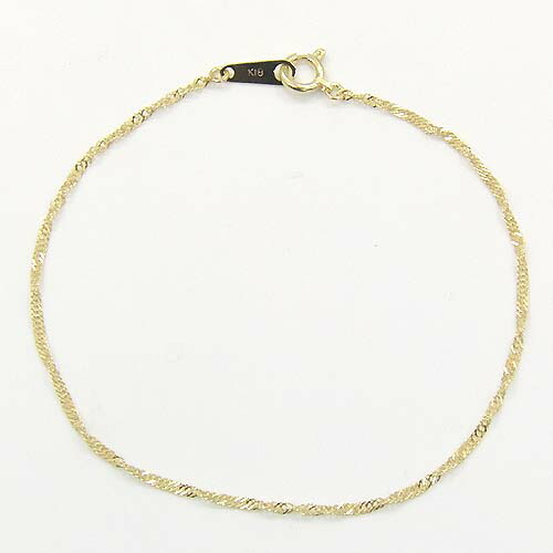 18金ゴールド　スクリューチェーン　ブレスレット　（幅1.3mm・全長16ｃｍ）｜アーアゼロワン　JEWELRY