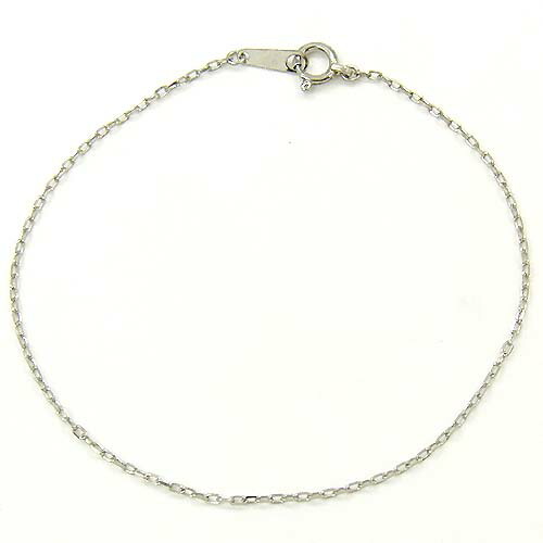Pt850　角小豆チェーン　ブレスレット（幅1.15mm・全長16cm）