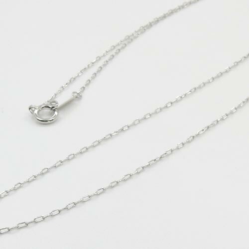 最短翌日 クーポンで大割引 18金ホワイトゴールド 粗目小豆チェーン ネックレス(幅0.9ｍｍ 長さ50ｃｍ/アジャスター用マルカンなし・プレート3ミリ幅）送料無料