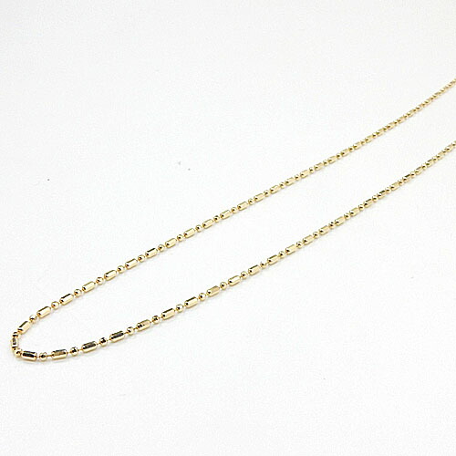 10金(K10) ネックレス 長さ40センチ 幅1ミリスモール&ロングカットボールチェーン ネックレス(幅1mm・長さ40cm/アジャスター丸カン無し)ゆうパケット発送は送料無料です|アーアゼロワン JEWELRY
