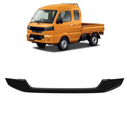 FOR 新型 キャリー DA16T型 改良型（2026 年 1 月～現行）専用 フロントグリルトリム グロスブラック ボンネットガーニッシュ ドレスアップ 外装パーツ (炭素繊維 グリルトリムの下の1P)｜Ａ＆Ｅ