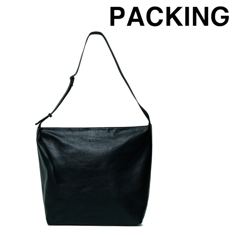【MANASTASH】PACKING/パッキング/LEATHER MESSENGER/レザーメッセンジャー/PA-043 ショルダーバッグ ブラック 無地 シンプル 肩掛け
